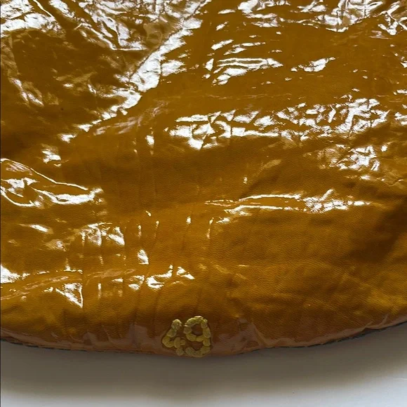 49 Square Miles Vibrant Yellow Leather Shoulder Bag with Glossy Finish - Picture 2 of 13